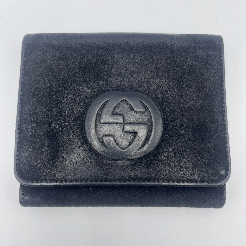 Authentic GUCCI wallet black interlocking GG